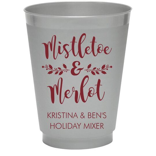 Mistletoe and Merlot Colored Shatterproof Cups